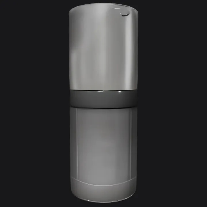 Transparent cylindrical container. smooth edges, simple geometry, symmetric geometry.