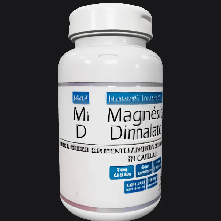 Magnesium Dimaltate supplement bottle. smooth edges, simple geometry, symmetric geometry.