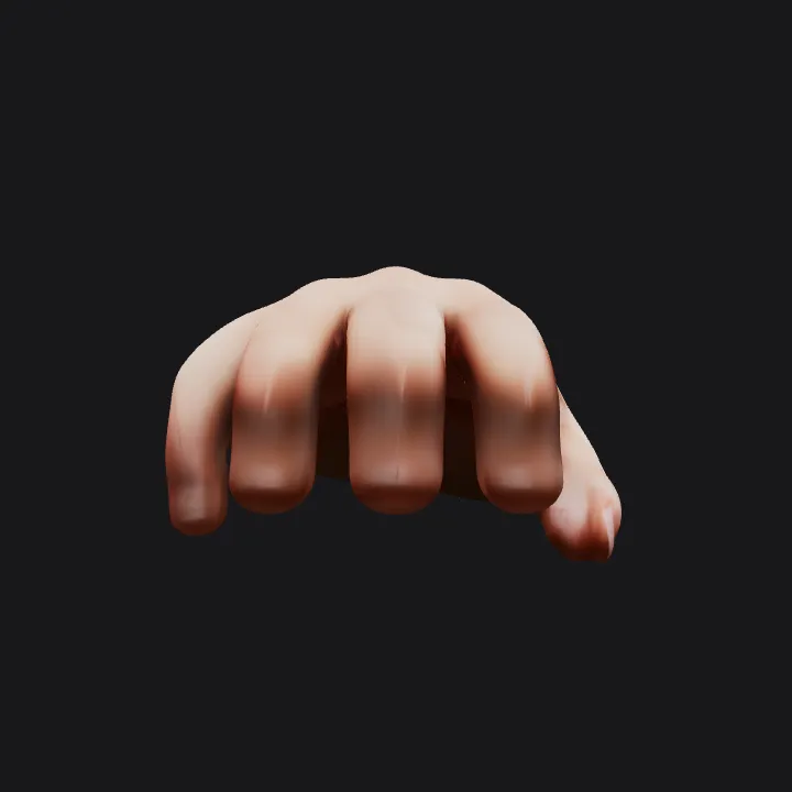 a human hand against dark background. smooth edges, complex geometry, character.