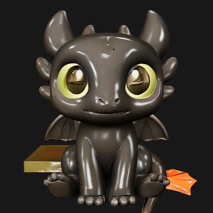 Cartoon dragon sitting on a rock. complex geometry, game-ready, character, symmetric geometry.