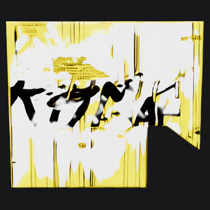 graffiti-style street art with abstract shapes. sharp edges, complex geometry.