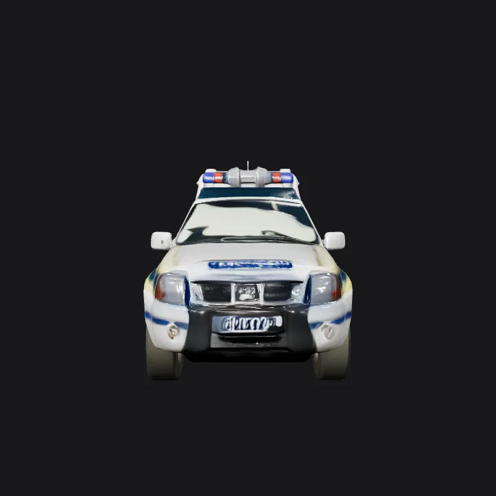 A police pickup truck. sharp edges, complex geometry, game-ready, symmetric geometry.