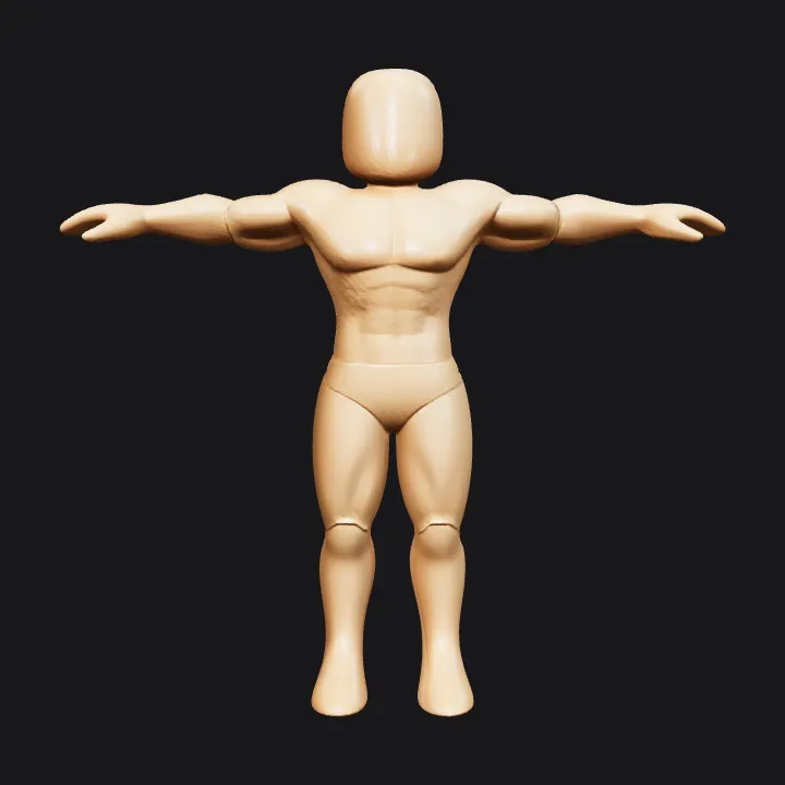 Human mannequin for drawing reference. smooth edges, simple geometry, character, symmetric geometry.