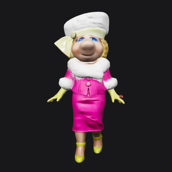 vintage fashion doll in elegant attire. smooth edges, complex geometry, character.