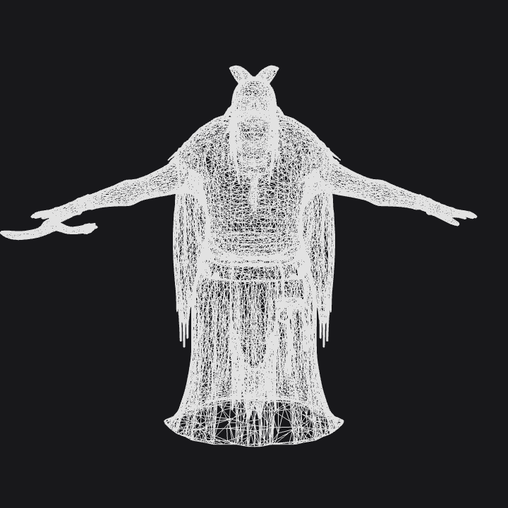 old woman with a rat on her head. complex geometry, sharp edges, character.