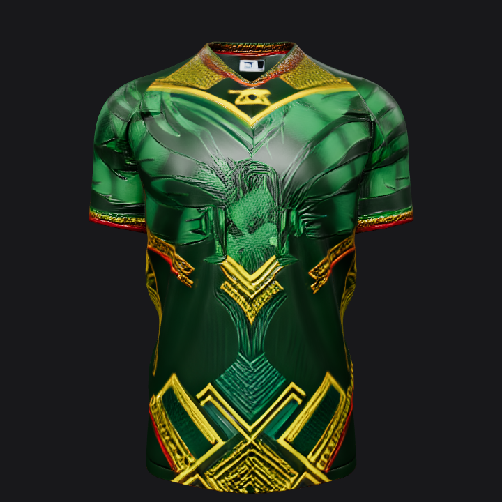 Decorative sports jersey featuring eagle motif. smooth edges, complex geometry, game-ready, symmetric geometry.