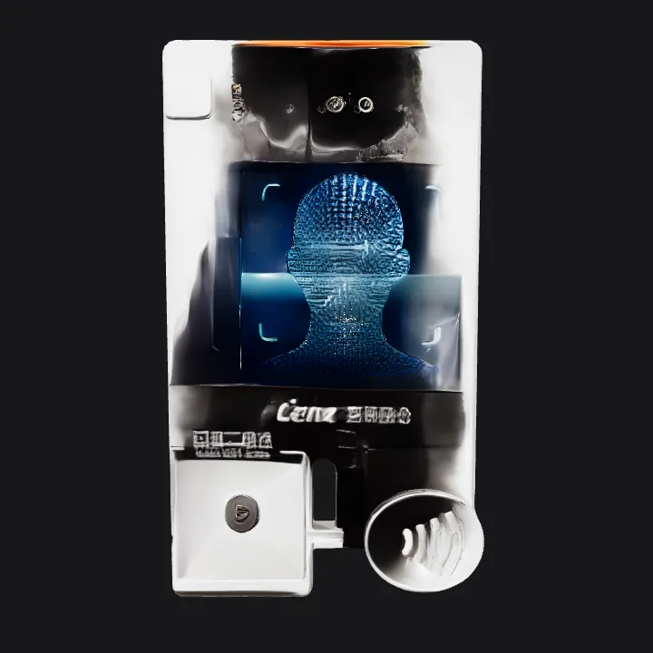 facial recognition and access control device. sharp edges, simple geometry, game-ready, symmetric geometry.