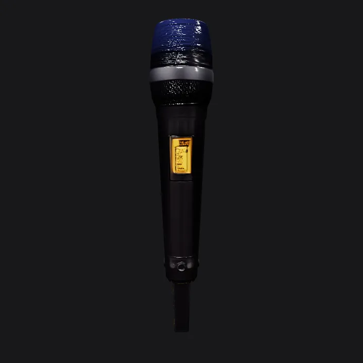handheld wireless microphone. smooth edges, simple geometry, symmetric geometry.