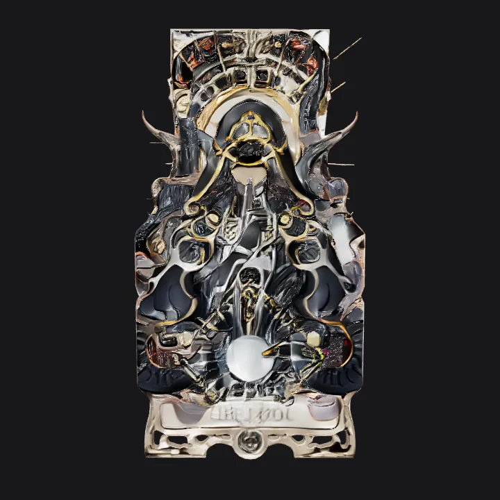 Mystical character based on tarot 'The Fool'. complex geometry, smooth edges, character, symmetric geometry.