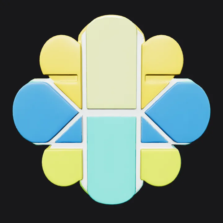 Colorful abstract geometric logo. smooth edges, simple geometry.