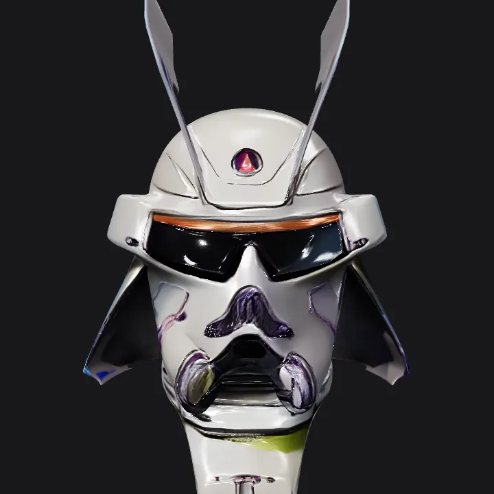 Boba Fett helmet from Star Wars. smooth edges, complex geometry, game-ready, symmetric geometry.