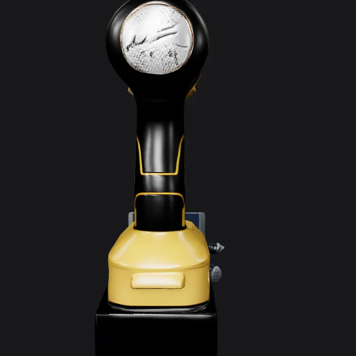 Cordless power impact wrench tool. sharp edges, complex geometry, game-ready.