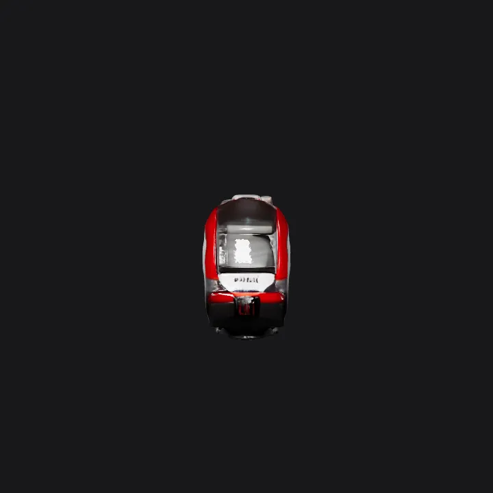 Modern red and white locomotive train. smooth edges, complex geometry, game-ready, symmetric geometry.