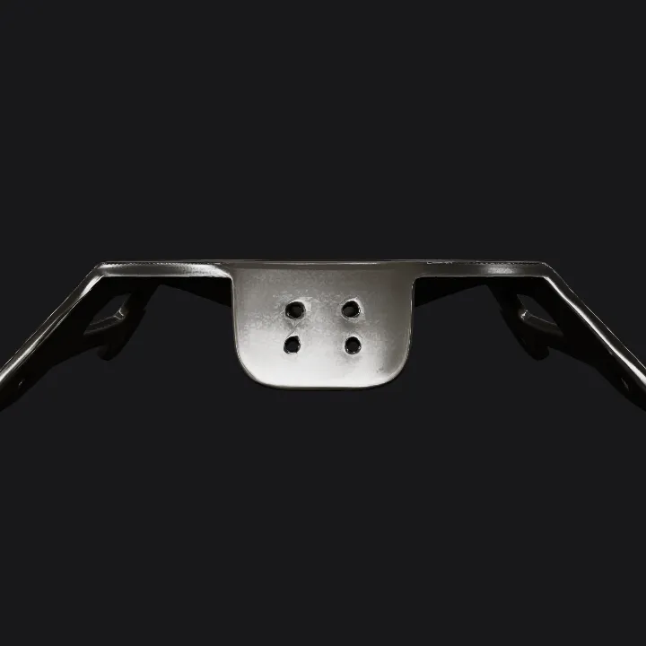 metal motorcycle license plate holder. sharp edges, simple geometry, symmetric geometry.