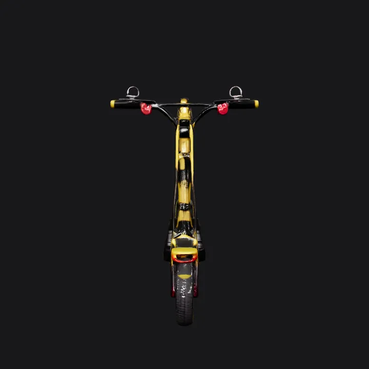 Modern electric scooter, side and detail views. sharp edges, smooth edges, complex geometry, game-ready, symmetric geometry.