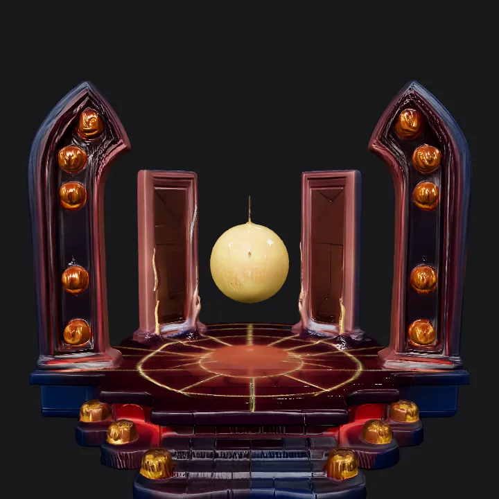 magic ritual circle with glowing runes. sharp edges, complex geometry, game-ready, symmetric geometry.