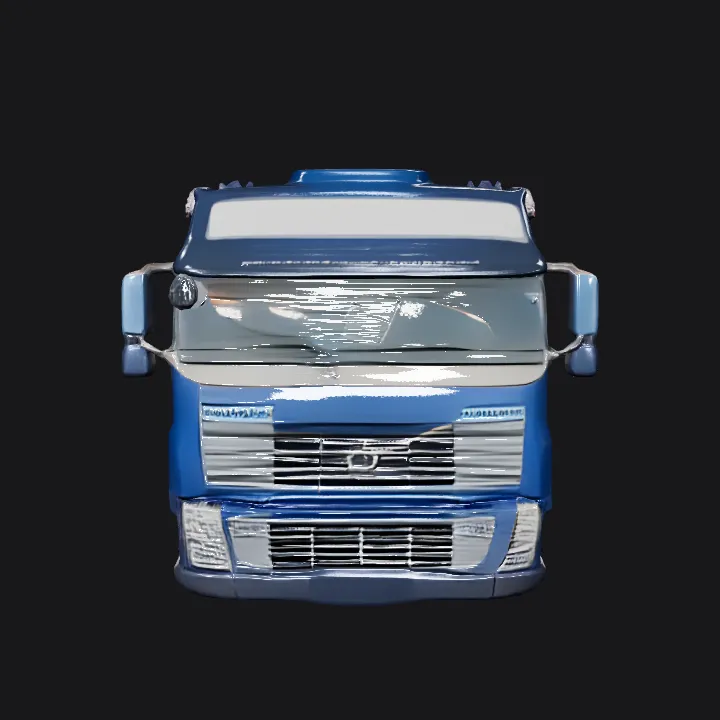 Truck dashboard and steering wheel interior. complex geometry, smooth edges, sharp edges.