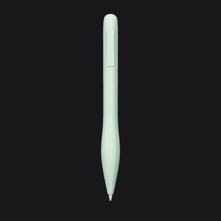 A mint green ballpoint pen. smooth edges, simple geometry, symmetric geometry.
