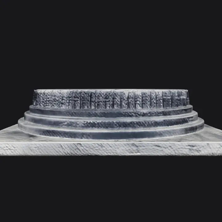 Northern lights over icy landscape. complex geometry, smooth edges.