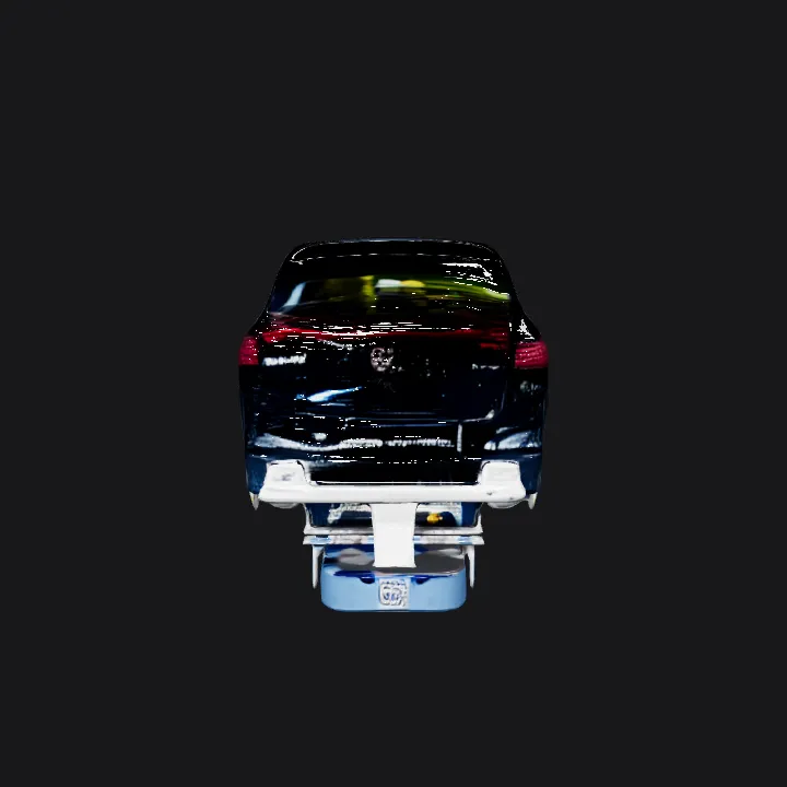 Black Mercedes car on assembly line. smooth edges, complex geometry, game-ready, symmetric geometry.