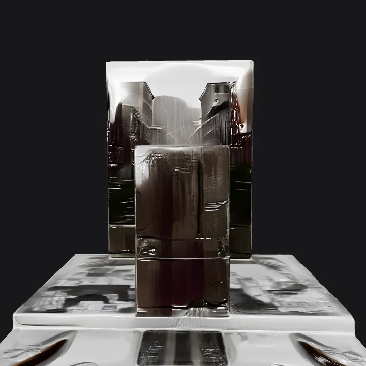 Abandoned urban street with cracked pavement. sharp edges, complex geometry.