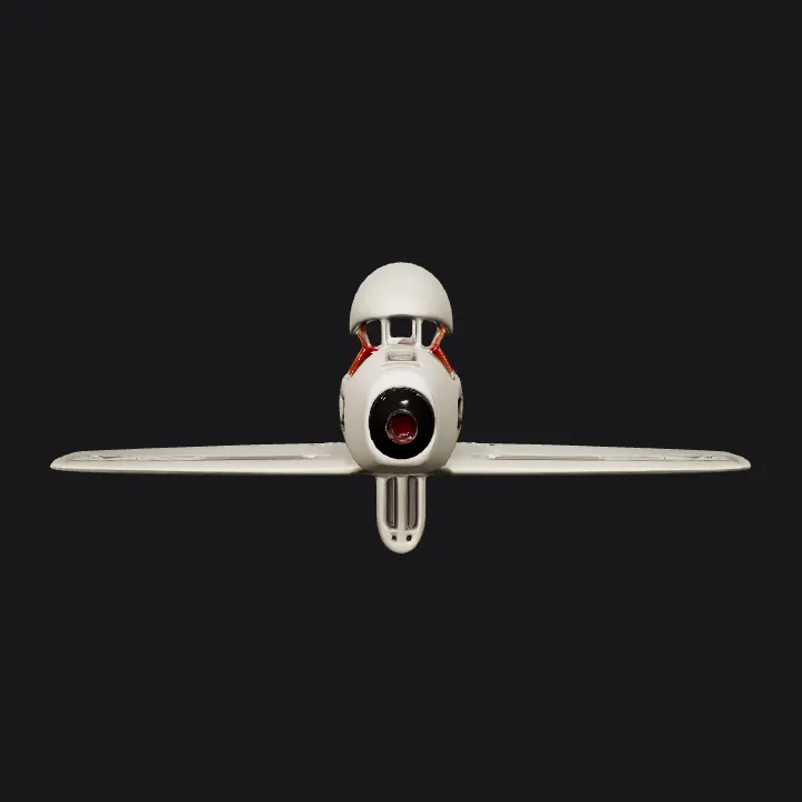 Futuristic drone or small aircraft model. smooth edges, simple geometry.