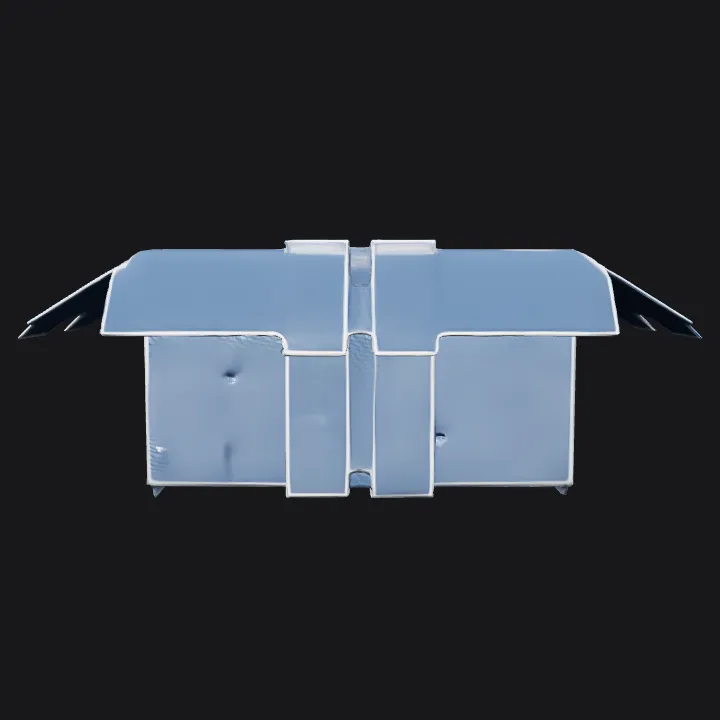 folded cardboard box template. sharp edges, simple geometry, symmetric geometry.