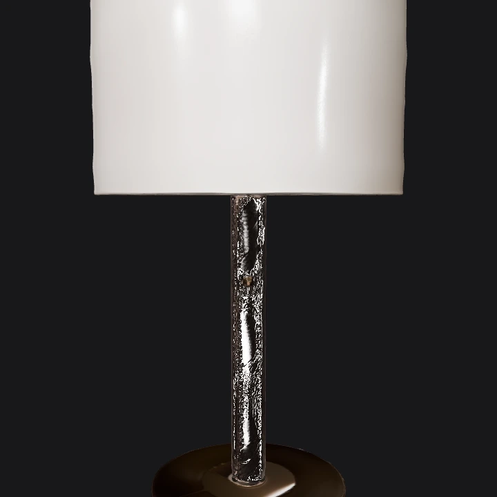 Modern table lamp with cylindrical shade. smooth edges, simple geometry, game-ready, symmetric geometry.