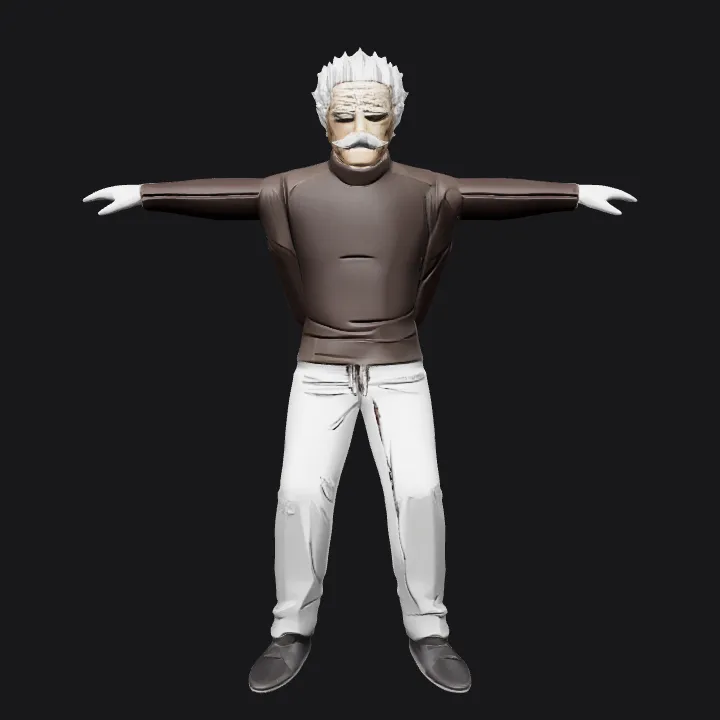 Anime style male character with spiky hair. sharp edges, complex geometry, character.