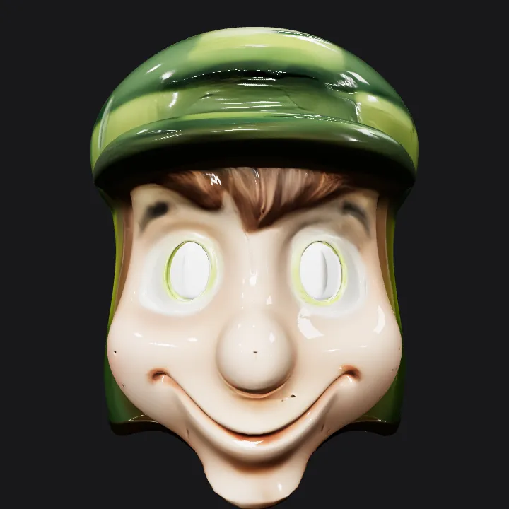 Green turtle shell-shaped object. smooth edges, simple geometry, symmetric geometry.