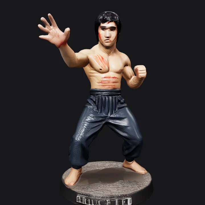 Martial artist in fighting pose. complex geometry, smooth edges, character.