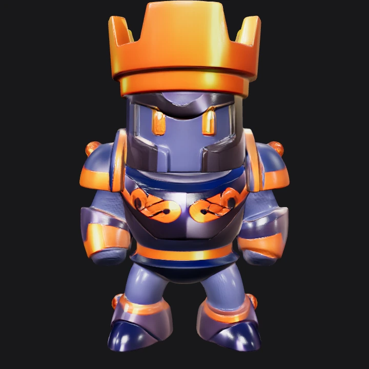 Cartoon knight character in armor. smooth edges, complex geometry, game-ready, character, symmetric geometry.
