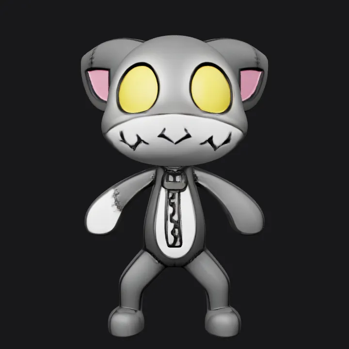 Anthropomorphic cartoon cat character. smooth edges, simple geometry, game-ready, character, symmetric geometry.