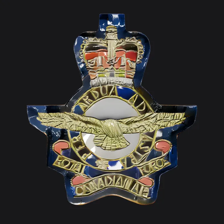 Royal Canadian Air Force badge. simple geometry, sharp edges, symmetric geometry.