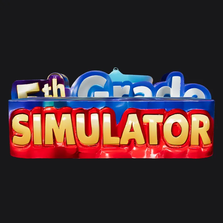 Colorful suburban town with school and playground. complex geometry, game-ready.