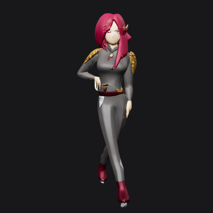 Female fantasy warrior with red hair. complex geometry, sharp edges, character.