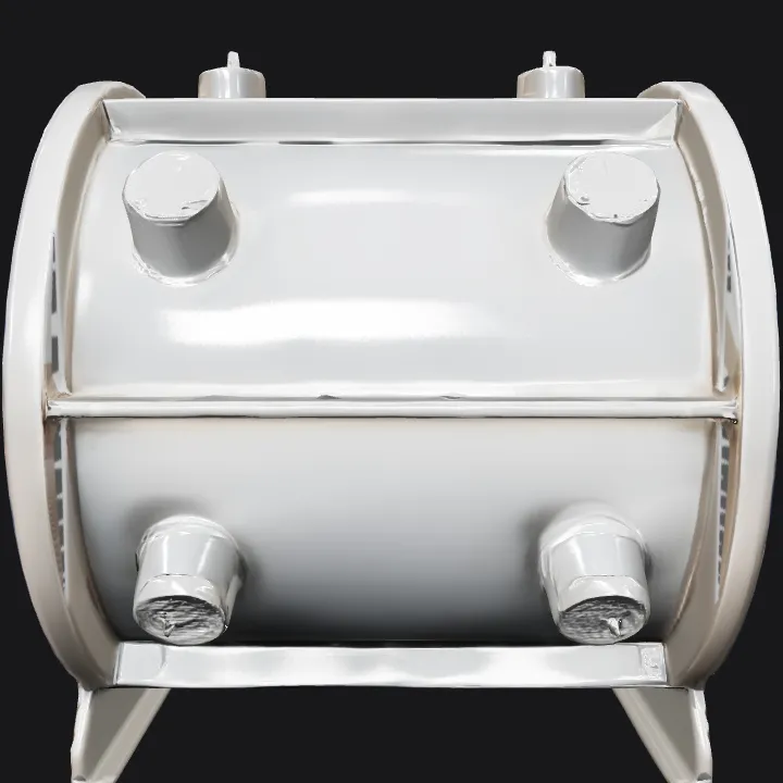 industrial heat exchanger tube bundle. sharp edges, complex geometry, symmetric geometry.