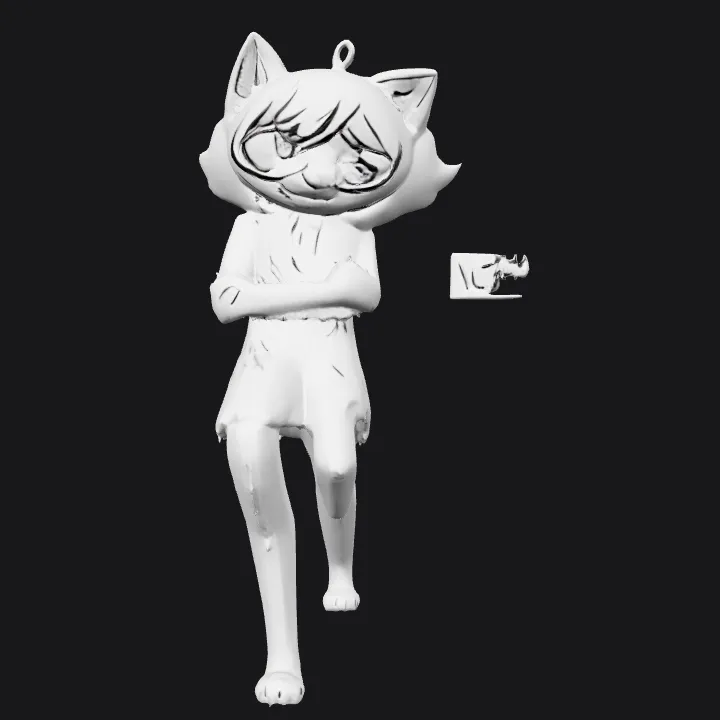 cartoon cat character with glasses and notes. smooth edges, complex geometry, character.