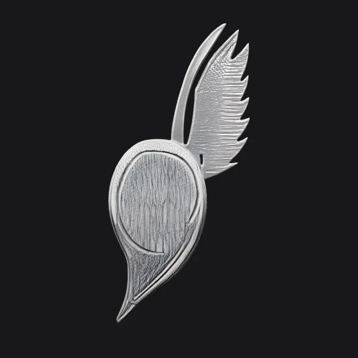 a pair of feathered angel wings. smooth edges, complex geometry, symmetric geometry.