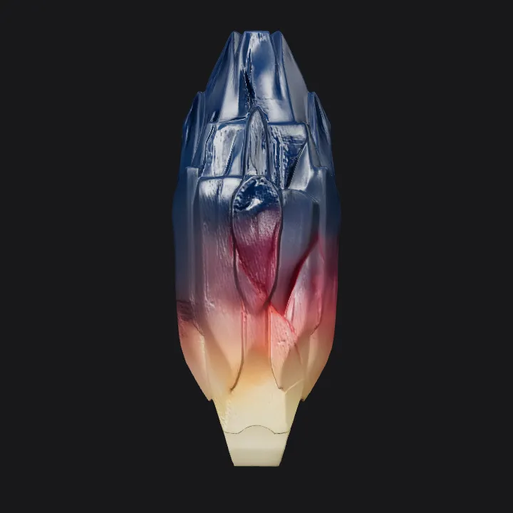 glowing crystal or mineral shard. sharp edges, complex geometry.
