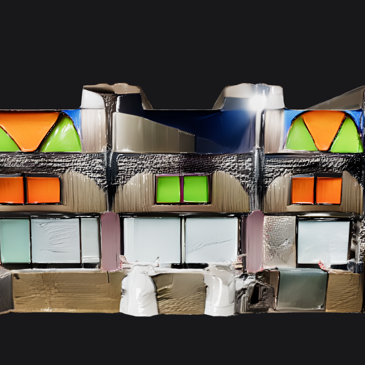 Renovation construction site with building materials. complex geometry, sharp edges.