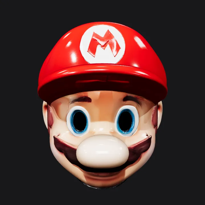 Red glossy helmet on a table. smooth edges, simple geometry, symmetric geometry.