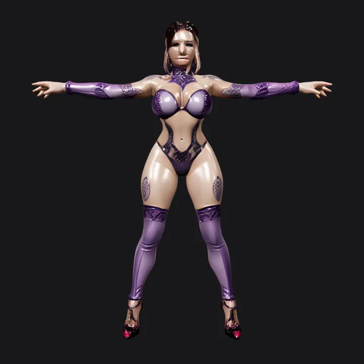 woman in futuristic armored bodysuit. smooth edges, complex geometry, character, symmetric geometry.