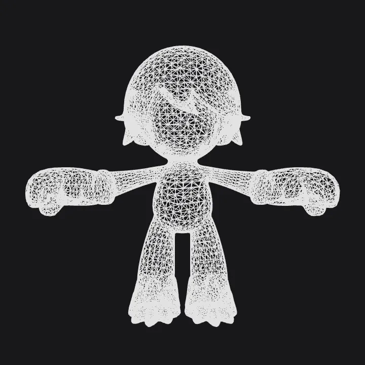 Cartoon humanoid character figure. smooth edges, simple geometry, game-ready, character, symmetric geometry.