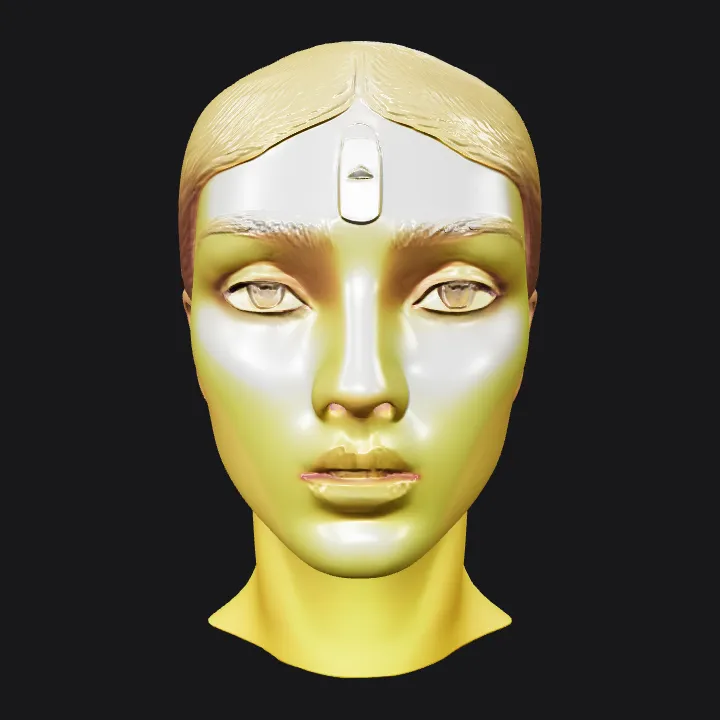 human head and neck bust sculpture. smooth edges, complex geometry, character, symmetric geometry.