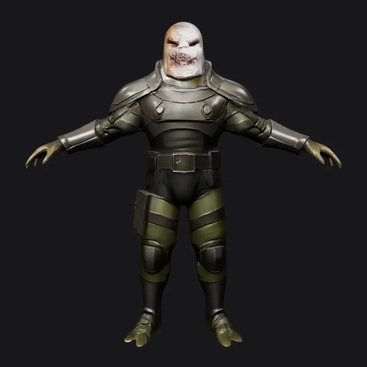 Person wearing futuristic armor suit. smooth edges, complex geometry, character, symmetric geometry.