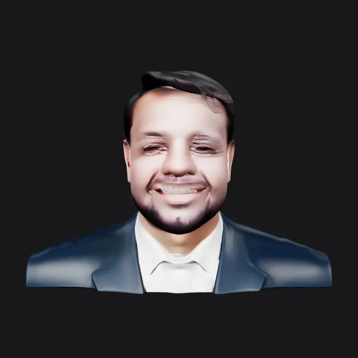 person in a formal suit. smooth edges, complex geometry, character.