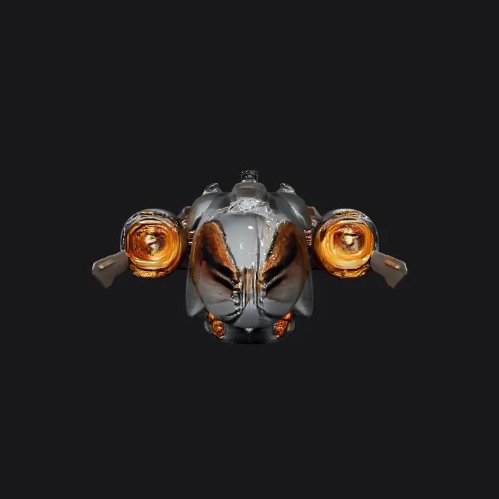 Futuristic sci-fi spaceship with complex structure. sharp edges, complex geometry, game-ready, symmetric geometry.