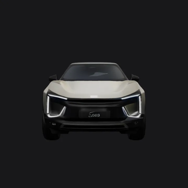 Futuristic SUV car with angular design. sharp edges, complex geometry, game-ready, symmetric geometry.