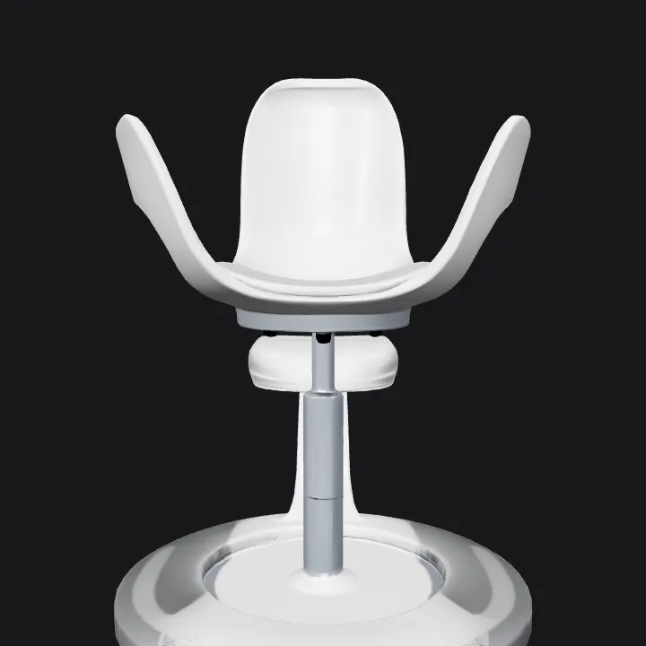 Modern swivel chair. smooth edges, complex geometry, symmetric geometry.